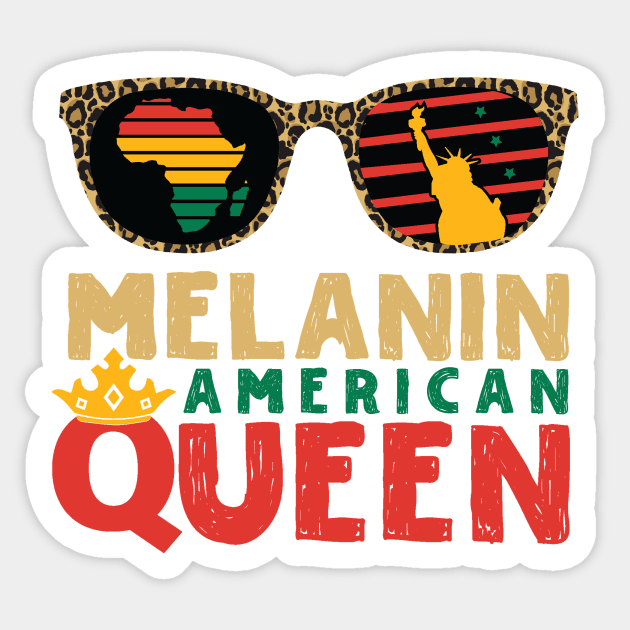Melanin American Queen Sticker by The WYLD Tribe